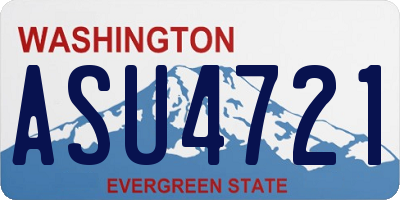 WA license plate ASU4721