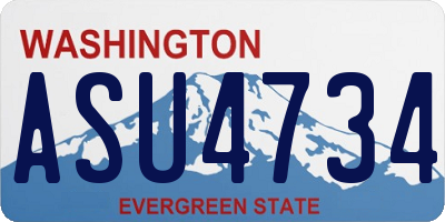 WA license plate ASU4734