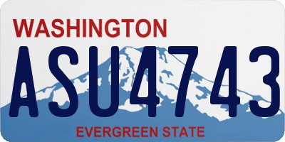 WA license plate ASU4743