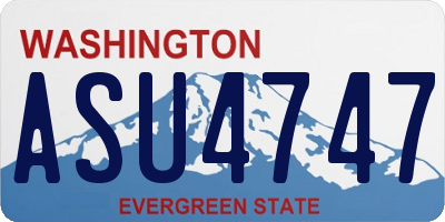WA license plate ASU4747