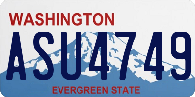 WA license plate ASU4749