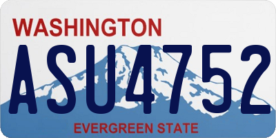 WA license plate ASU4752
