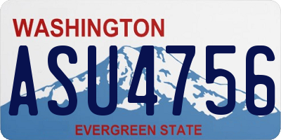 WA license plate ASU4756