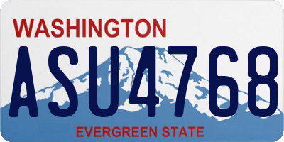WA license plate ASU4768