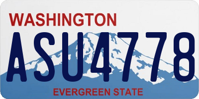 WA license plate ASU4778