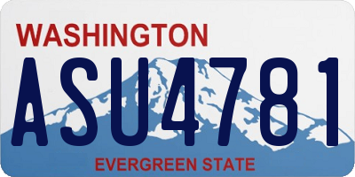 WA license plate ASU4781