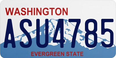 WA license plate ASU4785