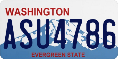 WA license plate ASU4786