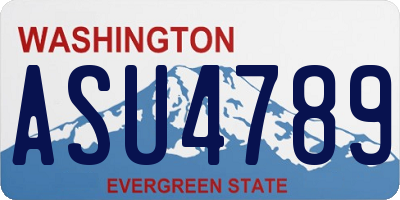 WA license plate ASU4789