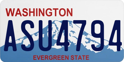 WA license plate ASU4794