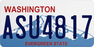 WA license plate ASU4817