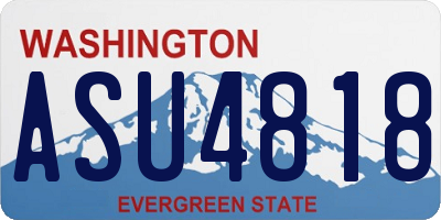 WA license plate ASU4818