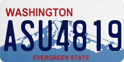 WA license plate ASU4819