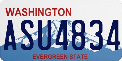 WA license plate ASU4834