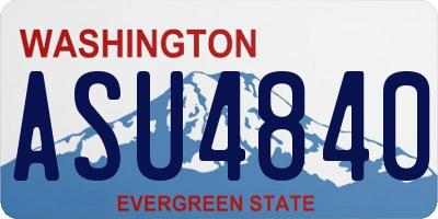 WA license plate ASU4840