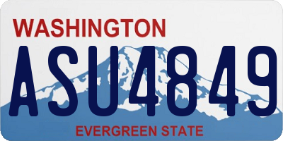 WA license plate ASU4849