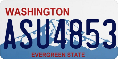 WA license plate ASU4853