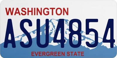 WA license plate ASU4854