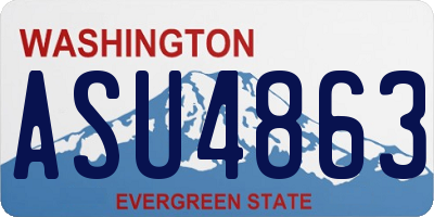 WA license plate ASU4863