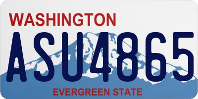WA license plate ASU4865