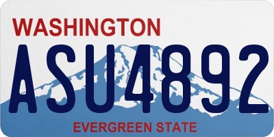 WA license plate ASU4892