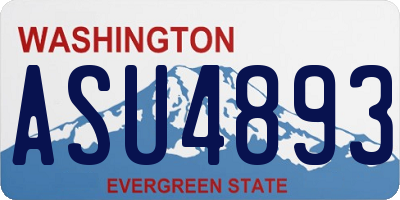 WA license plate ASU4893