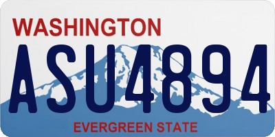 WA license plate ASU4894