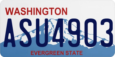 WA license plate ASU4903
