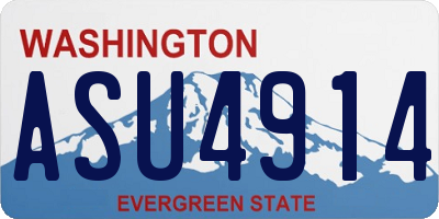 WA license plate ASU4914