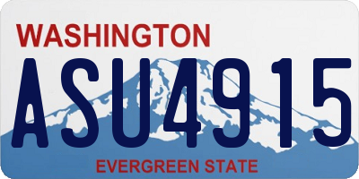 WA license plate ASU4915