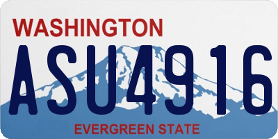 WA license plate ASU4916