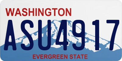 WA license plate ASU4917