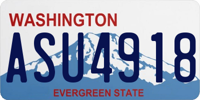 WA license plate ASU4918