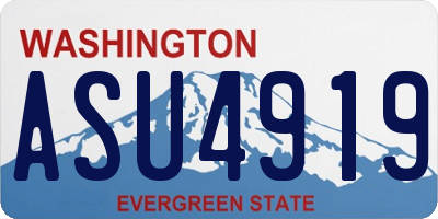 WA license plate ASU4919