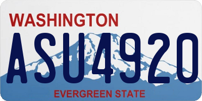 WA license plate ASU4920