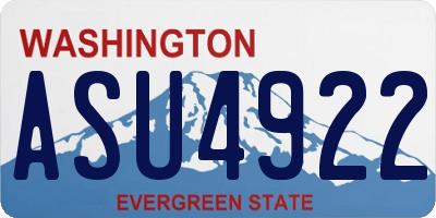 WA license plate ASU4922