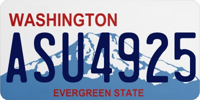 WA license plate ASU4925