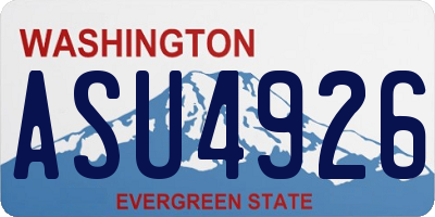 WA license plate ASU4926