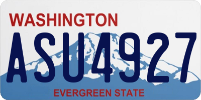 WA license plate ASU4927