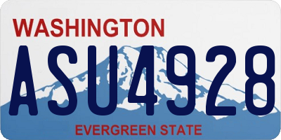 WA license plate ASU4928