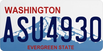 WA license plate ASU4930