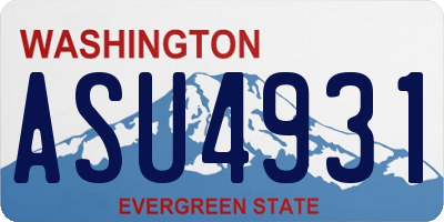 WA license plate ASU4931