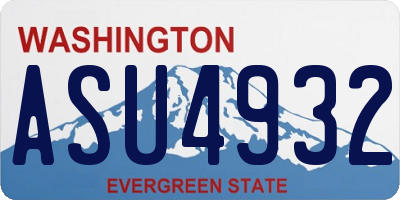 WA license plate ASU4932