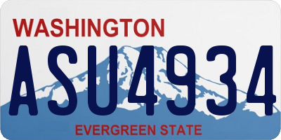 WA license plate ASU4934