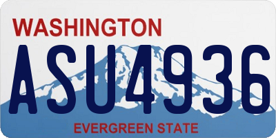 WA license plate ASU4936