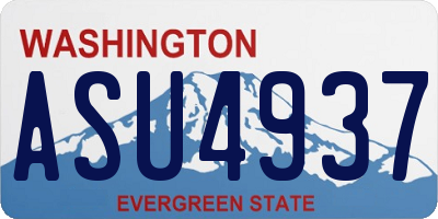 WA license plate ASU4937