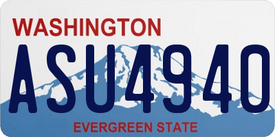 WA license plate ASU4940