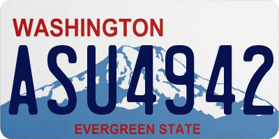 WA license plate ASU4942
