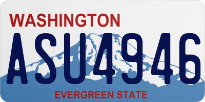 WA license plate ASU4946