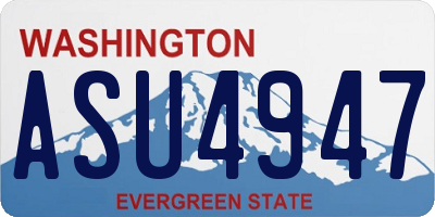 WA license plate ASU4947